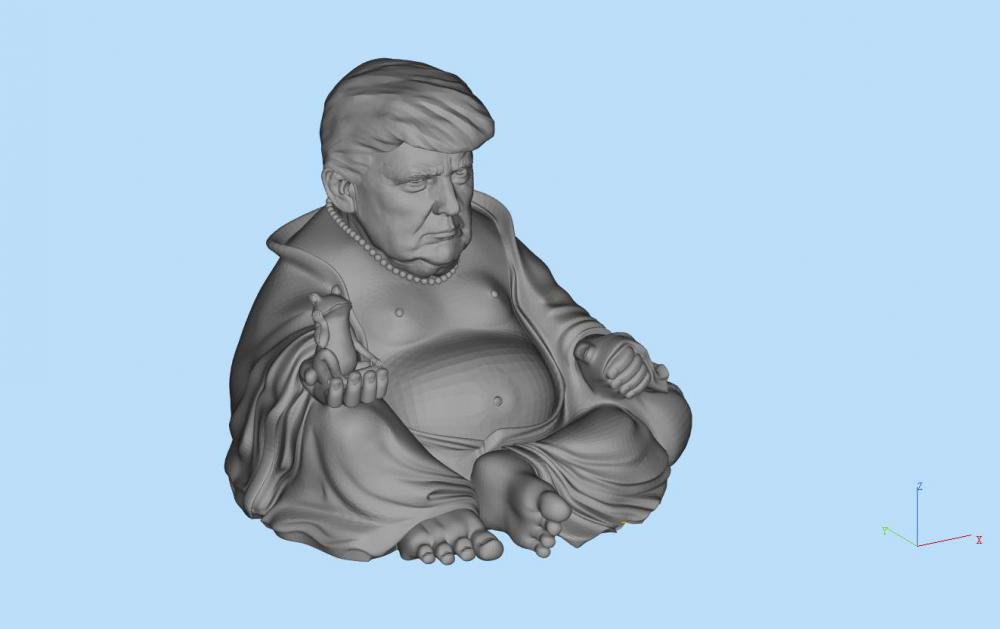 特朗普 佛陀雕像3D打印模型