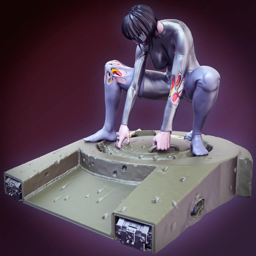攻壳机动队 草薙素子 拉开战车版3D打印模型