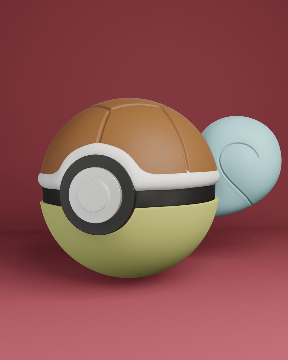 杰尼龟pokeball3D打印模型