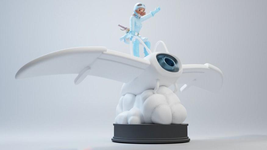 风之谷 娜西卡与滑翔翼3D打印模型