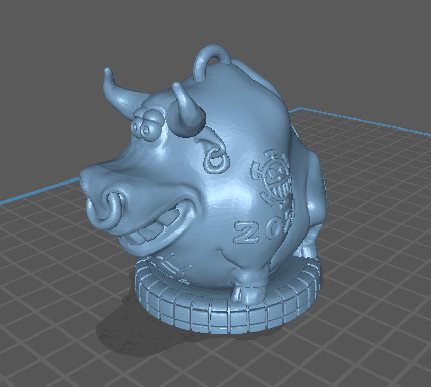 “牛”转乾坤挂件3D打印模型