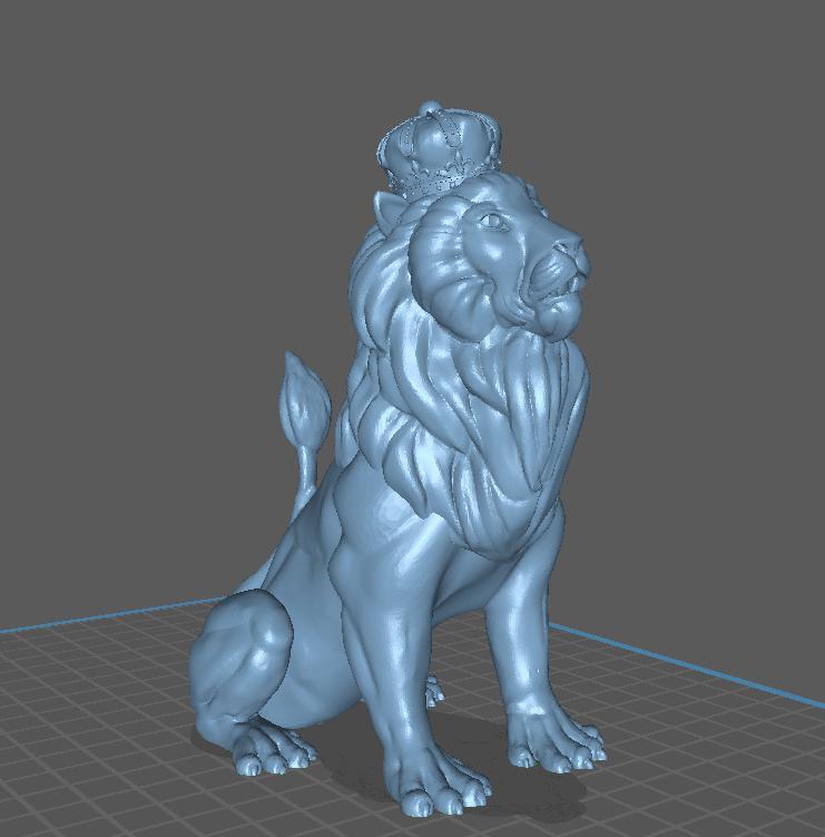 带皇冠的狮子3D打印模型