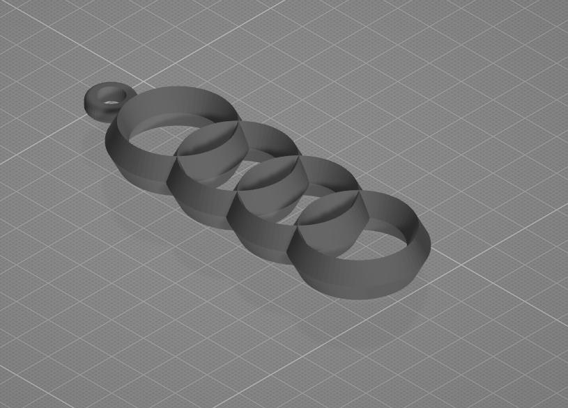 奥迪logo钥匙链3D打印模型