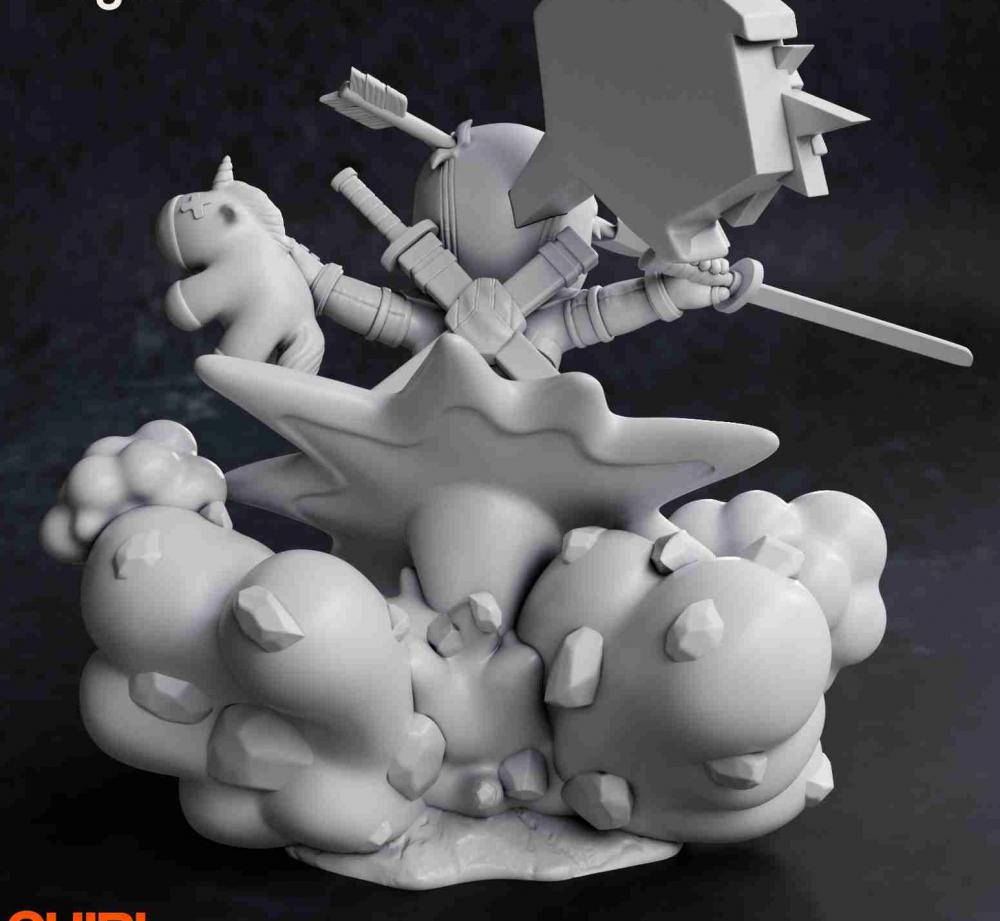 漫威-死侍Q版3D打印模型