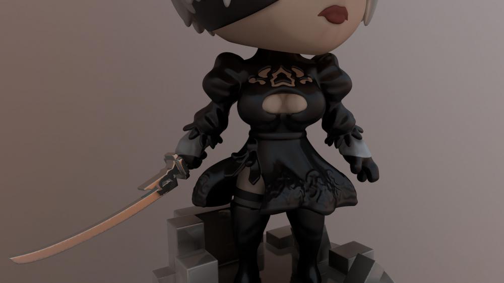 尼尔 2B Q版3D打印模型