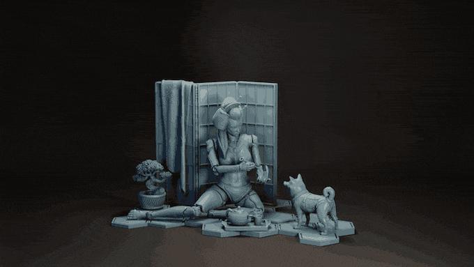 艺妓机器人3D打印模型