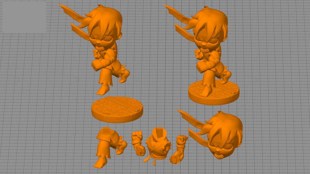 街头霸王-隆 Q版3D打印模型