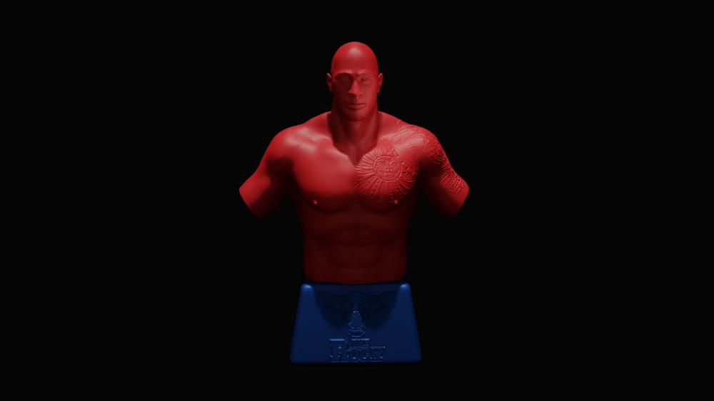 巨石强森3D打印模型