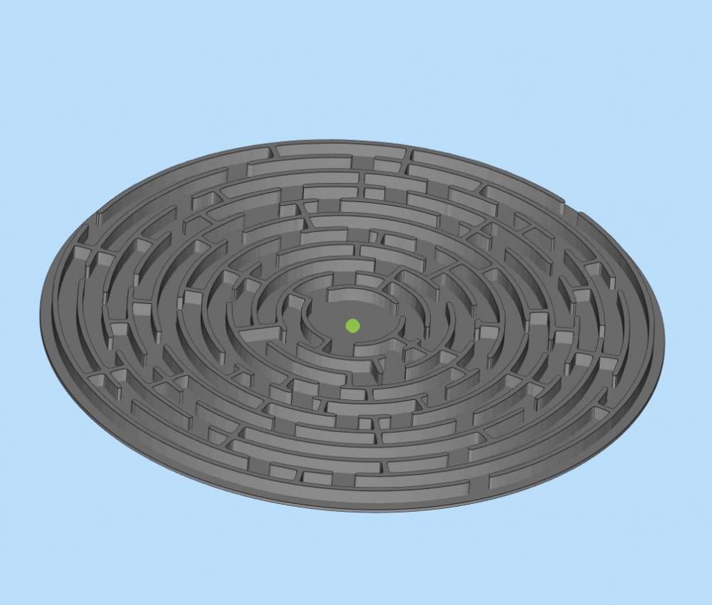 圆盘弹珠迷宫 （玩具001）3D打印模型