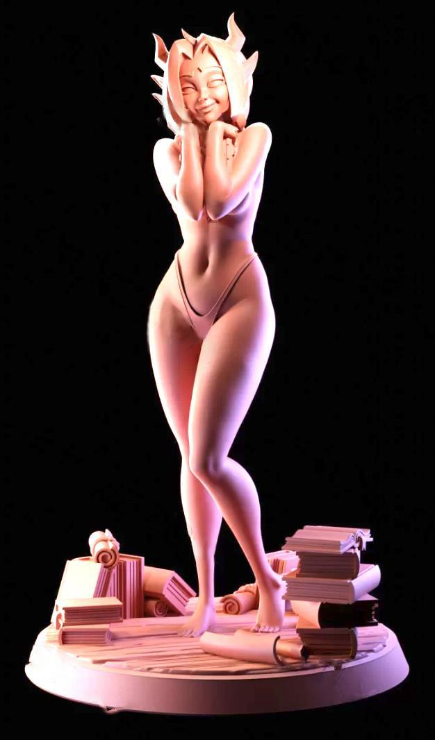 性感书虫魅魔 Bookworm Succubus  少女 站姿 手办3D打印模型