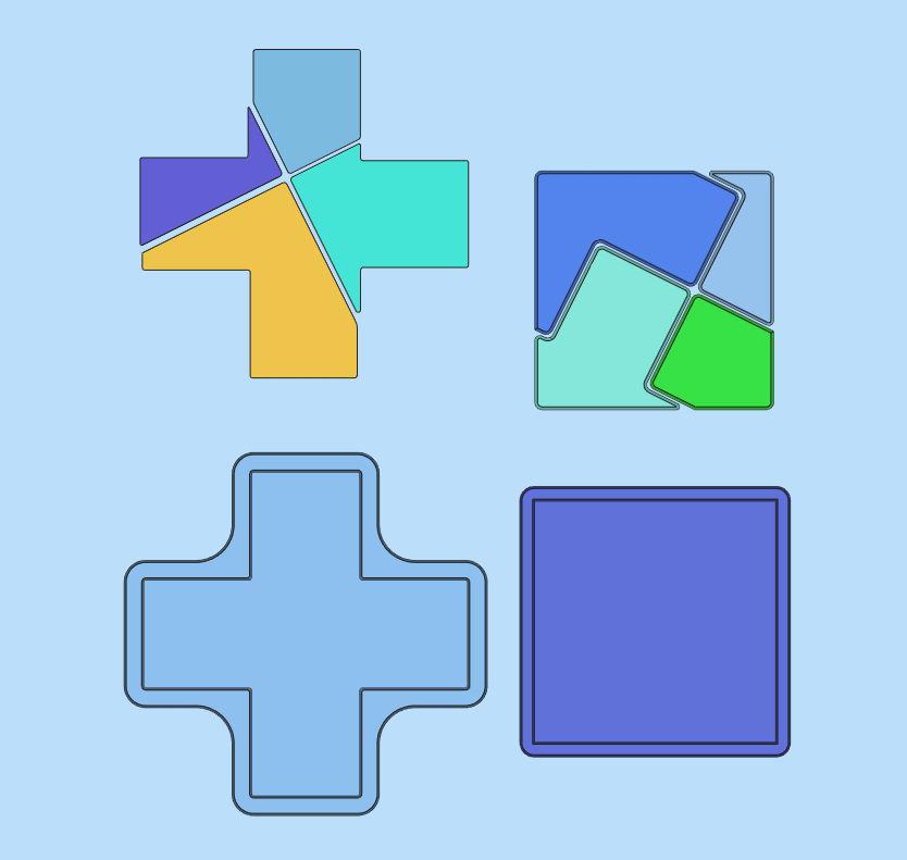 四巧板（玩具021）3D打印模型