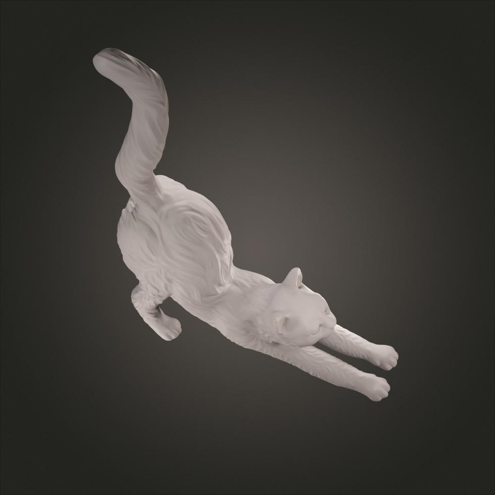 伸懒腰的猫 3D打印模型