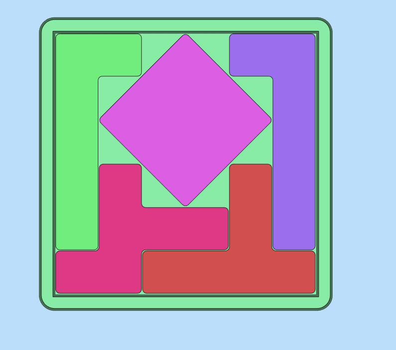 五块小拼图（玩具042）3D打印模型