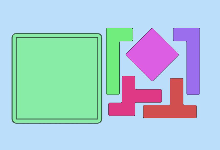 五块小拼图（玩具042）3D打印模型