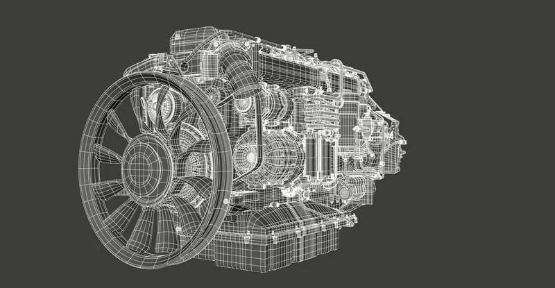 斯堪尼亚 Dc13 166 发动机3D打印模型