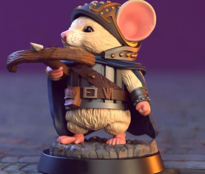 迷你老鼠-老鼠士兵-弩兵3D打印模型