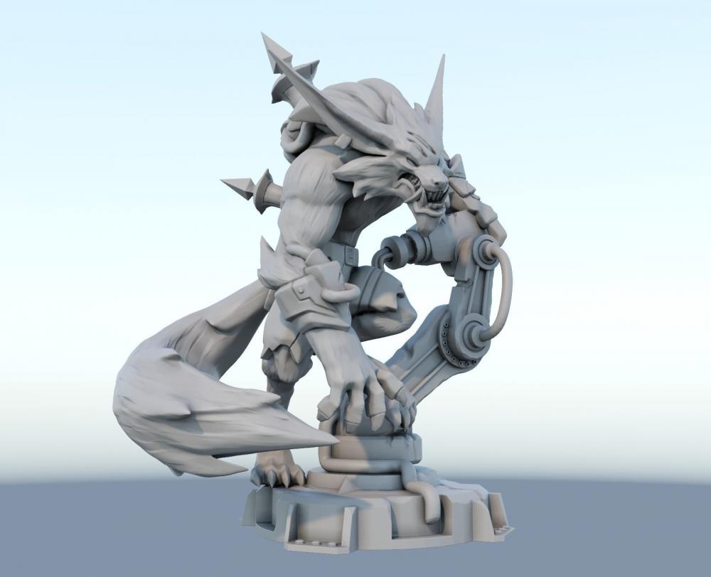 祖安怒兽 沃里克 英雄联盟3D打印模型