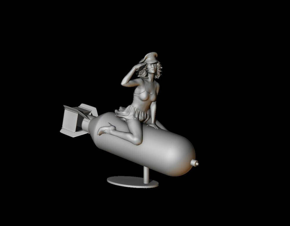骑炮弹的美女3D打印模型