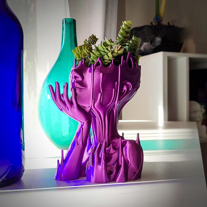 融化的女孩 花盆3D打印模型