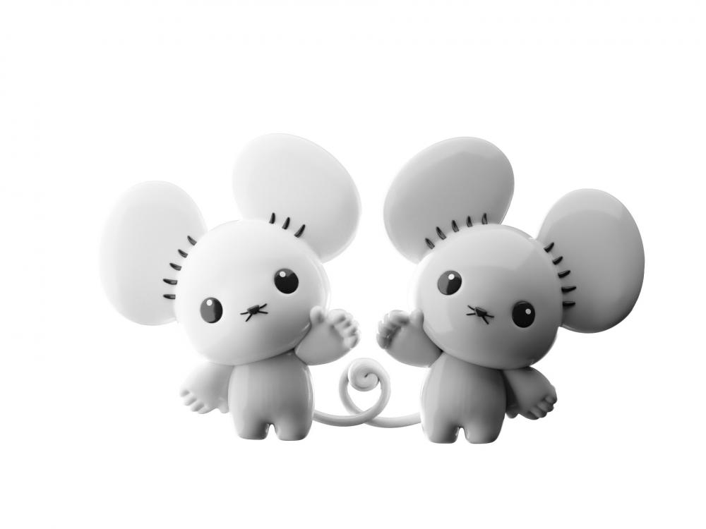 一对鼠 宝可梦3D打印模型