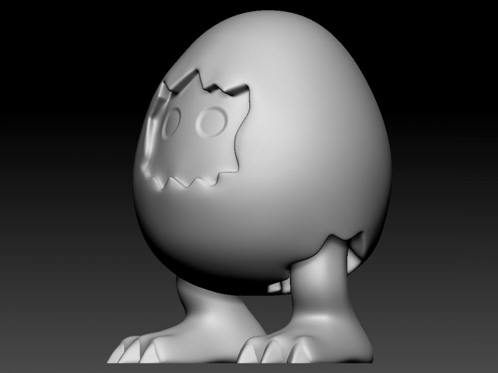 数码宝贝 蛋蛋兽3D打印模型