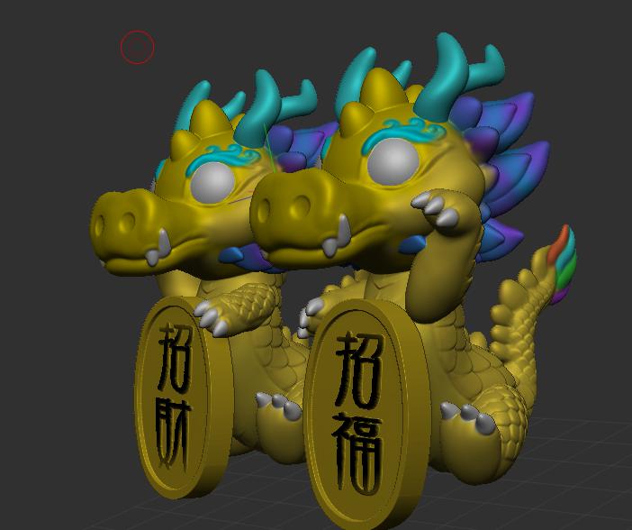 招财 龙3D打印模型