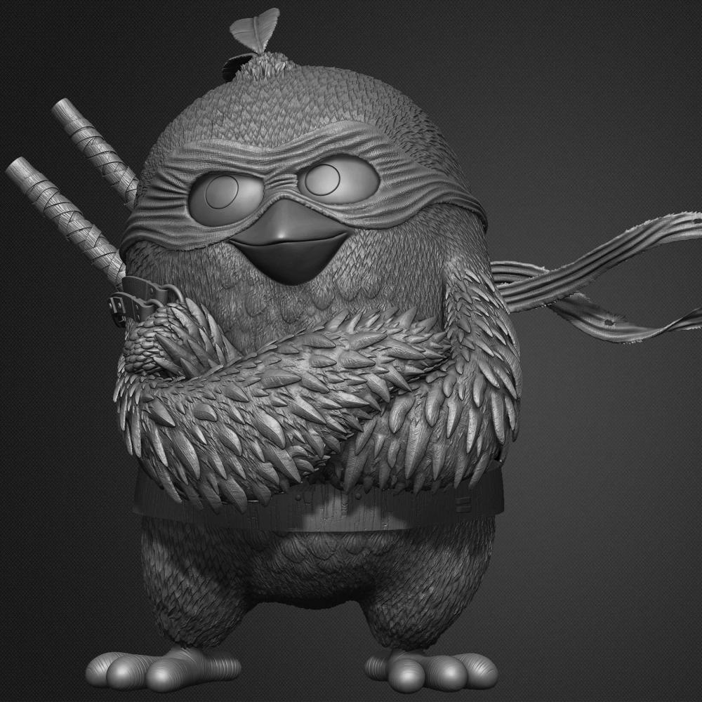 愤怒的小鸟 武士造型3D打印模型