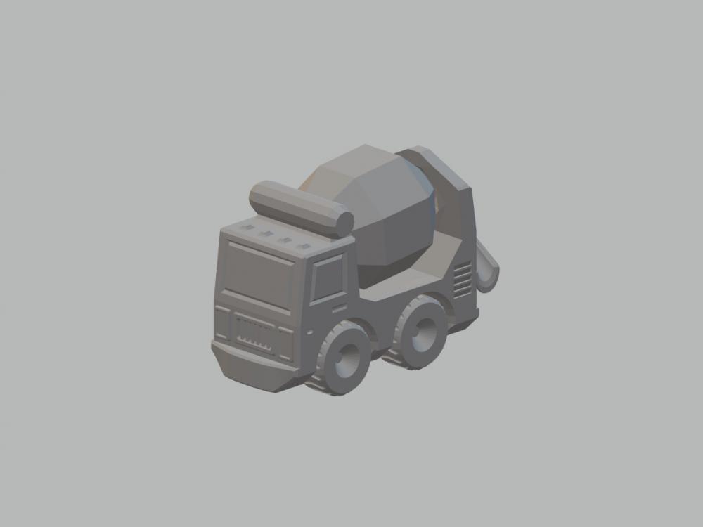 混泥土玩具车3D打印模型