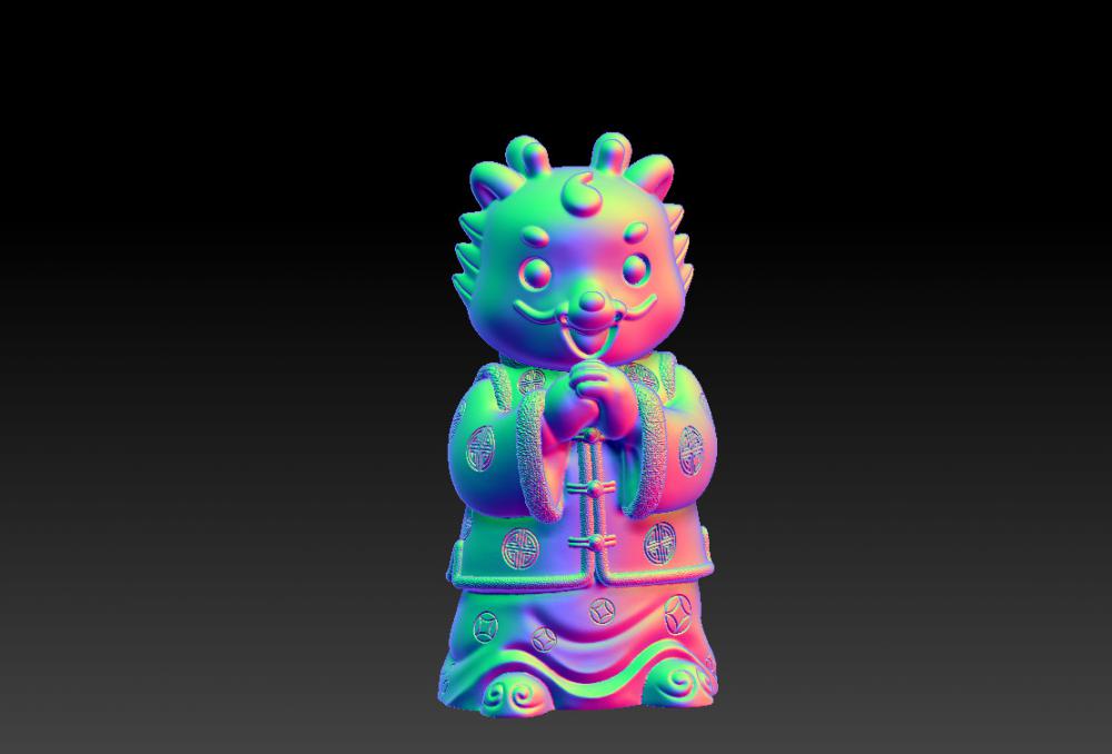 龙年拜年摆件 23D打印模型