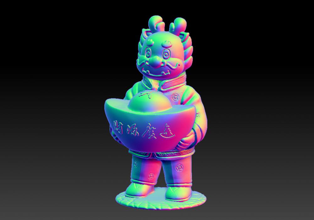 金龙报喜-财源广进摆件 23D打印模型
