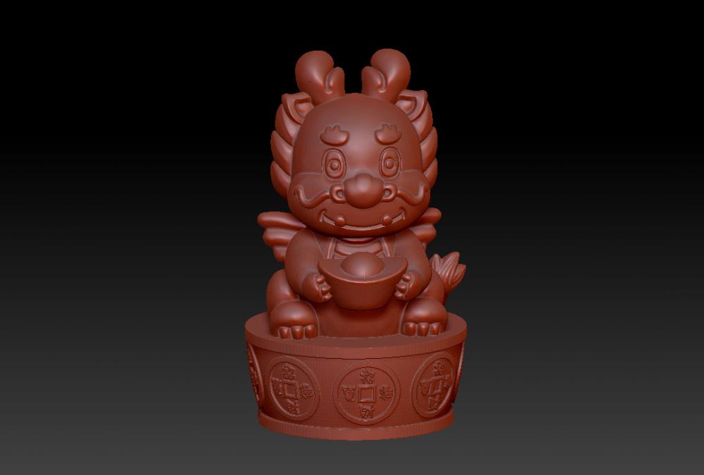 招财进宝龙年贺新年摆件3D打印模型