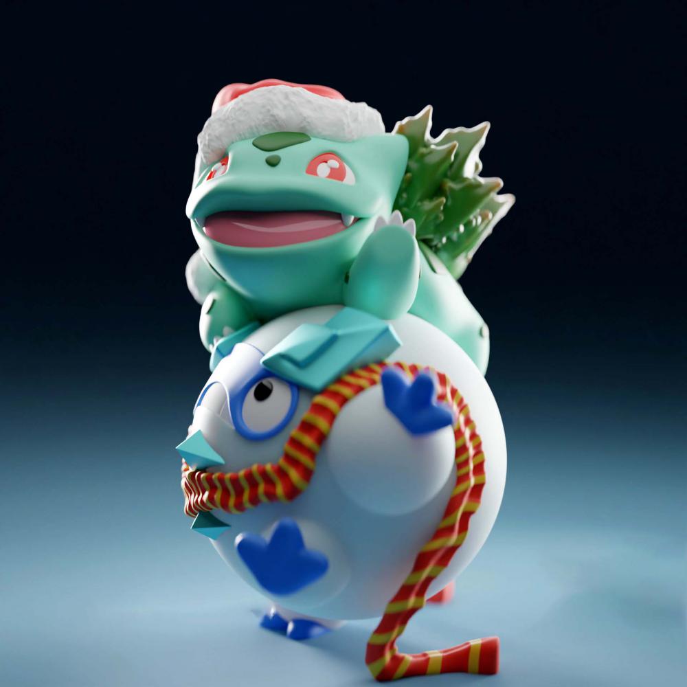 妙蛙种子和火红不倒翁3D打印模型
