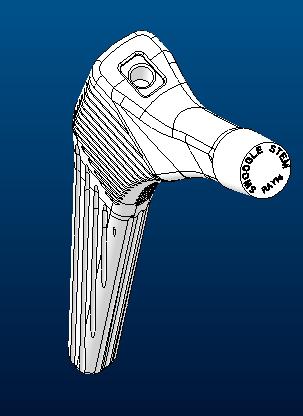 髋关节假体的股骨柄coral3D打印模型