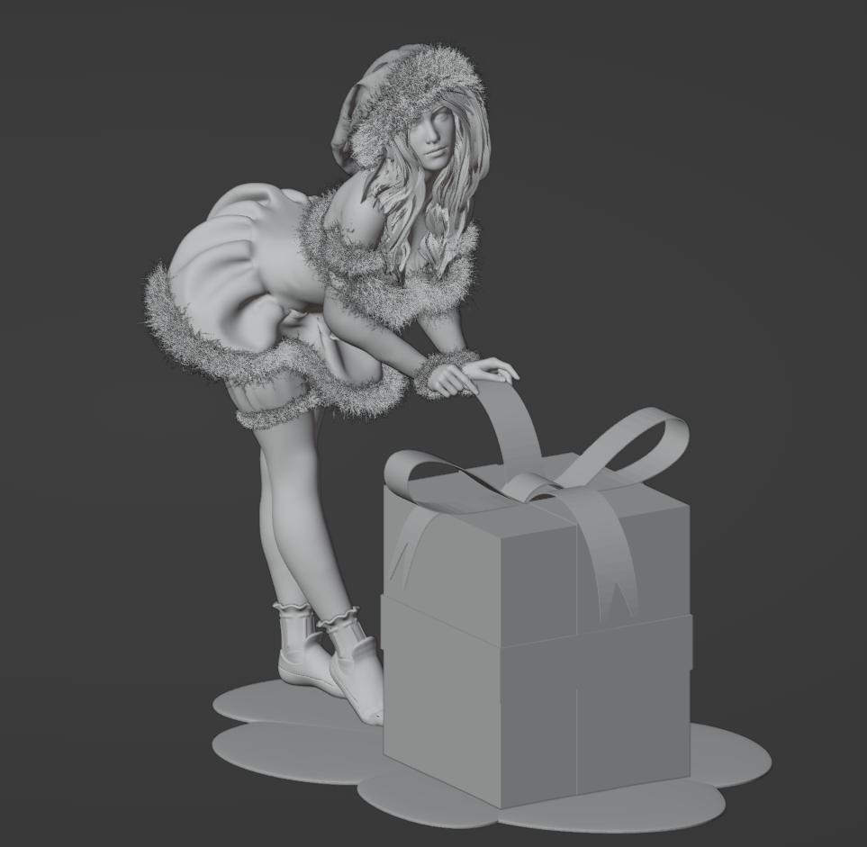 圣诞女郎3D打印模型