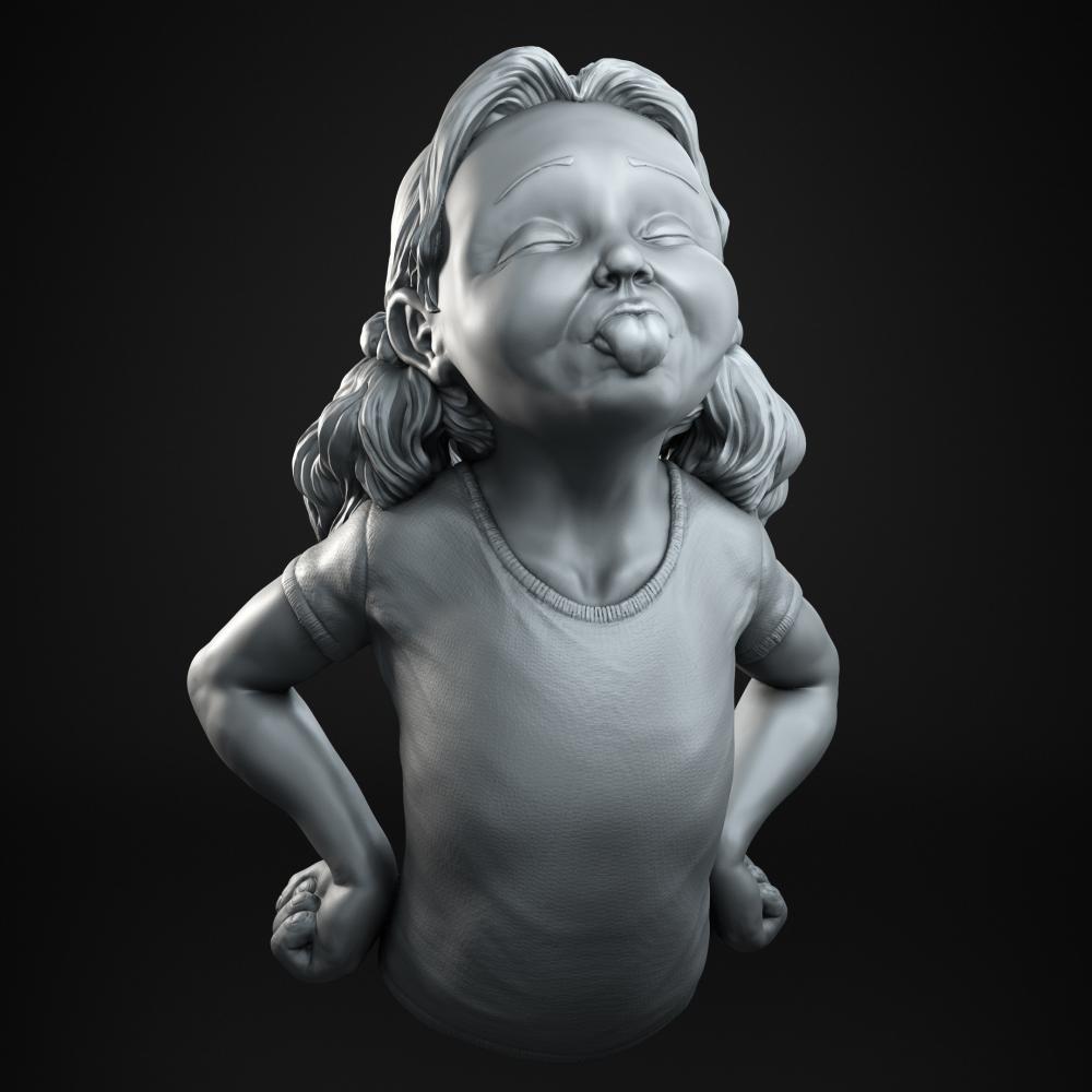 顽皮的猴子 胸雕3D打印模型