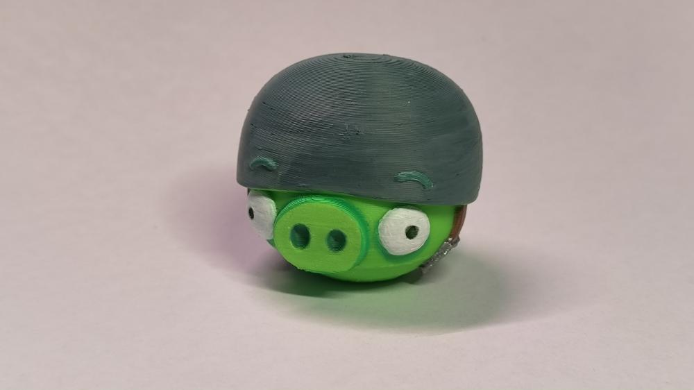 愤怒的小鸟，钢盔猪3D打印模型