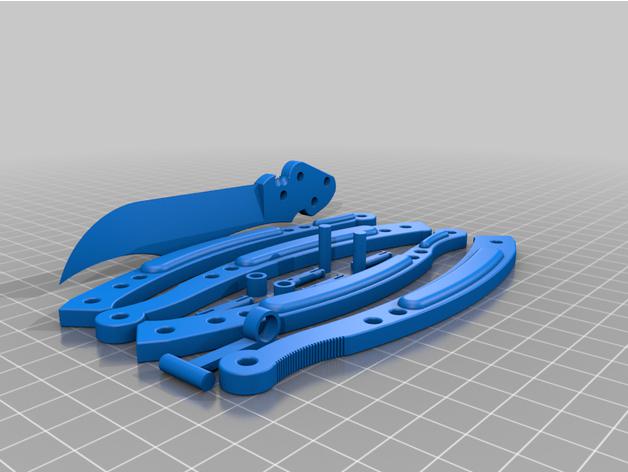 蝴蝶刀3D打印模型