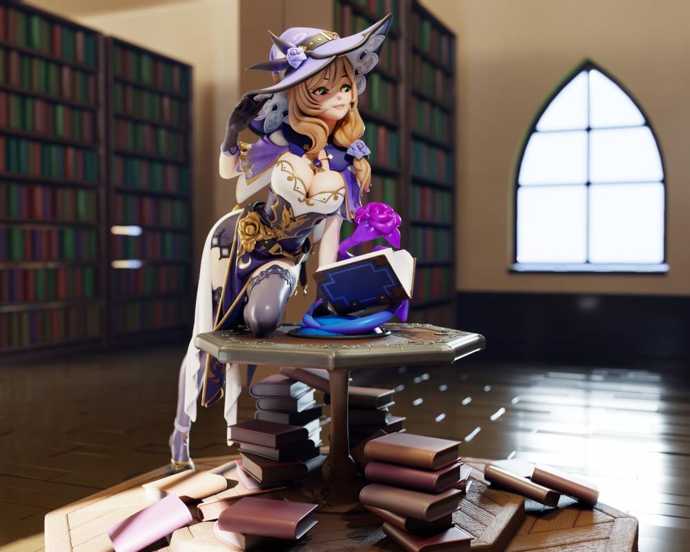 原神 丽莎 书和枱3D打印模型