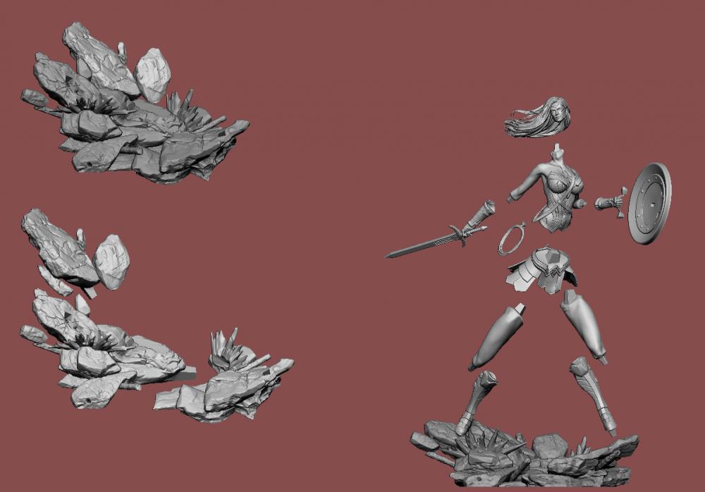 神奇女侠 超级英雄3D打印模型