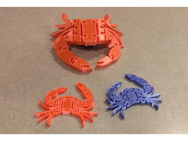 flexi可活动螃蟹3D打印模型
