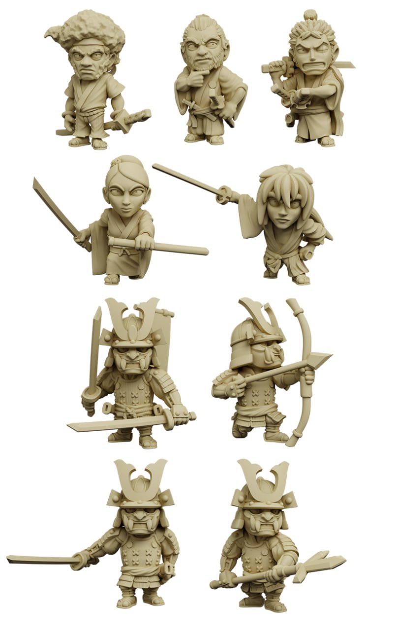 武士与浪人3D打印模型