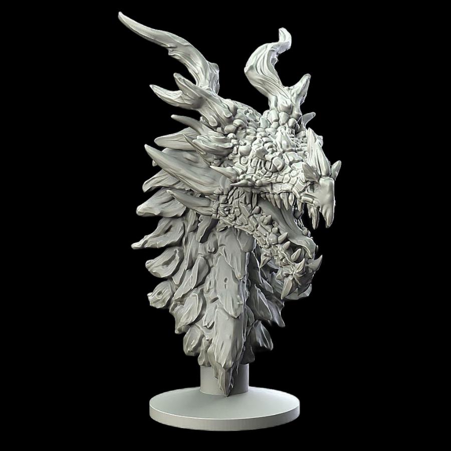 恶龙头雕 神龙暗黑头像 恐龙炫酷个性胸像3D打印模型