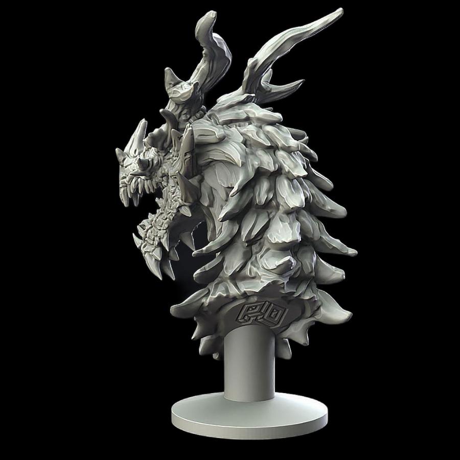恶龙头雕 神龙暗黑头像 恐龙炫酷个性胸像3D打印模型