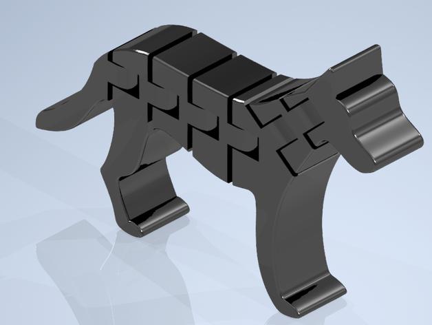 flexi可动细狗3D打印模型