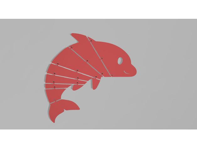 Flexi 可动海豚3D打印模型
