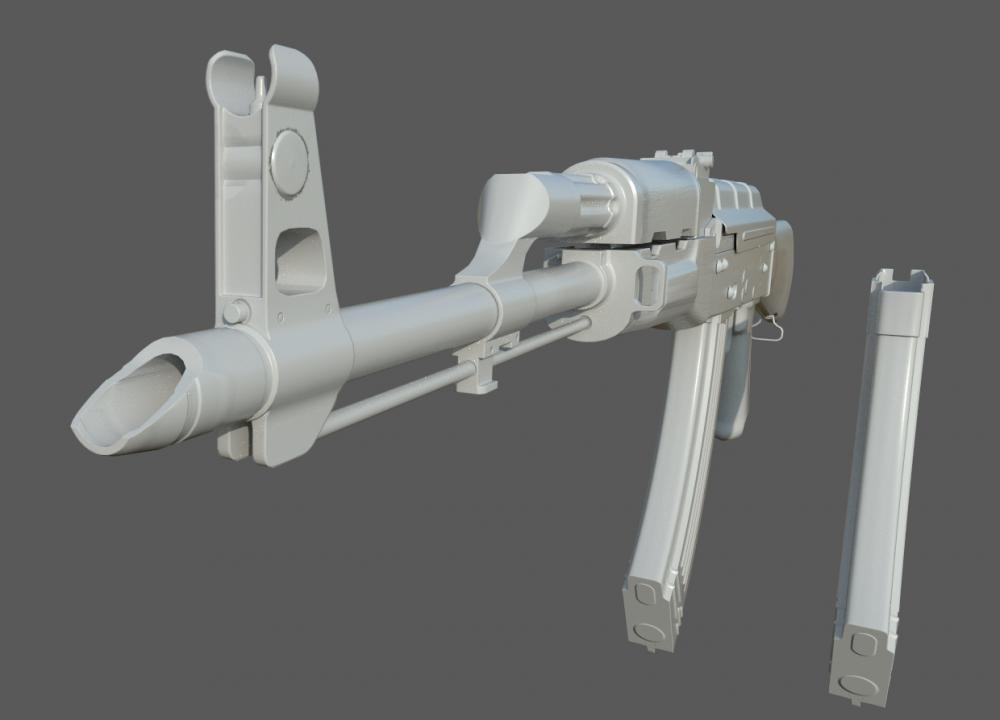 AKM突击步枪3D打印模型
