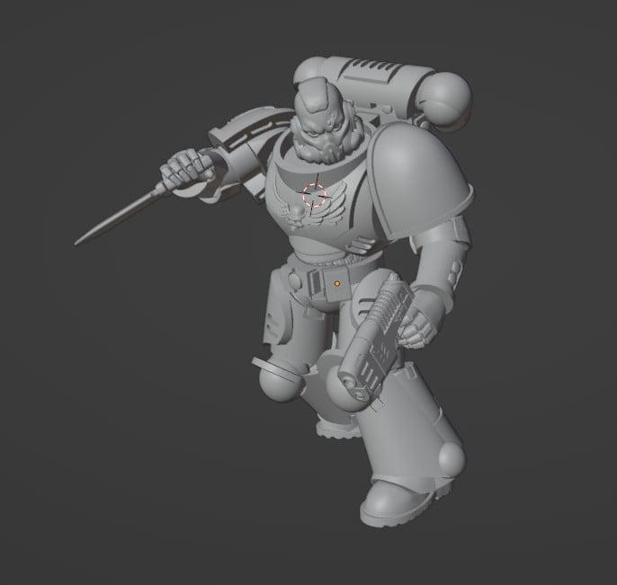 战锤40K 原铸星际战士 阿斯塔特修士3D打印模型