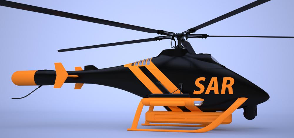 无轴承旋翼无人机3D打印模型