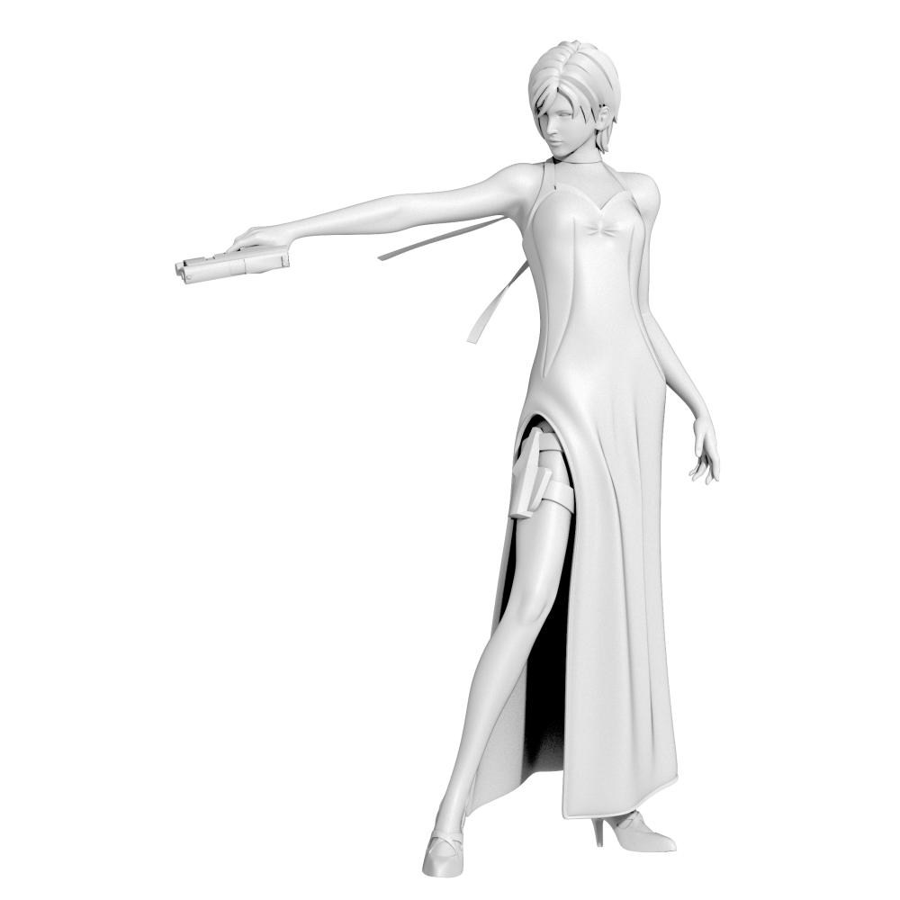 生化危机 艾达王 单手拿枪3D打印模型
