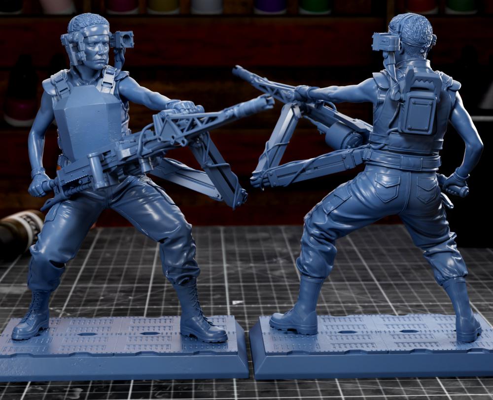 异型 重炮女 人物和半身像3D打印模型